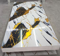 Feuille de marbre UV haute brillance, feuille décorative en PVC, panneau mural en PVC imperméable pour l'amélioration de l'habitat