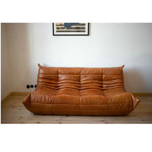 लक्जरी आधुनिक सोफा सेट विंटेज 3-सीटर असबाबवाला असली भूरा चमड़ा काला मॉड्यूलर काउच लिविंग रूम सोफा सा के लिए कम कीमत - Product Image 2