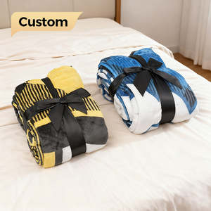 Couverture en flanelle personnalisée avec logo, design luxueux, douce et chaude, motif imprimé d'un seul côté, pour <span class=keywords><strong>chambre</strong></span> à coucher et salon - Product Image 1