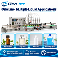 Ligne de remplissage de liquides péristaltique GenJet à six buses avec têtes de plongée pour parfums, adhésifs, huiles essentielles et produits corrosifs