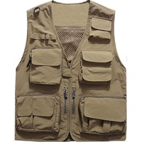 Gilet cargo utilitaire léger respirant multi-poches avec doublure en maille pour le travail en plein air voyage Photo vêtements d'extérieur de pêche