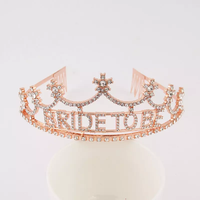 Bride to Be Bridal Shower diadème couronne ceinture bijoux de mariage or Rose diamant enterrement de vie de jeune fille accessoires fournitures