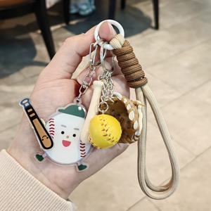 Porte-clés Souvenirs pour Amateurs de Sport, Sangle de Téléphone Faite à la Main, Breloques de Sac, Porte-clés Mignon en Acrylique Dessin Animé Baseball pour Cadeaux d'Anniversaire Garçon - Product Image 5