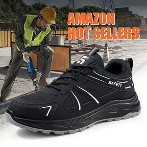 Zapatos DE SEGURIDAD personalizados negros Four Seasons Botas DE SEGURIDAD antigolpes y antipinchazos para hombres - Product Image 5