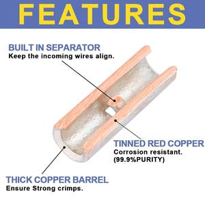 Kit de connecteurs à sertir en cuivre, 420 pièces, connecteurs de fils non isolés BN0.5 1.25 2.5 3.5 5.5 8 pour câblage électrique - Product Image 4