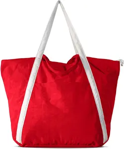 कस्टम बड़े Zippered ढोना बैग समुद्र तट बैग पानी प्रतिरोधी महिलाओं वृहदाकार खरीदारी ढोना बैग के लिए जिम समुद्र तट यात्रा पूल योग नर्स