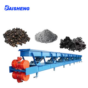 Băng tải rung động cơ có nguồn gốc từ nhà sản xuất cho vật liệu bột thiết bị vận chuyển đai cao su với thanh đạn - Product Image 5