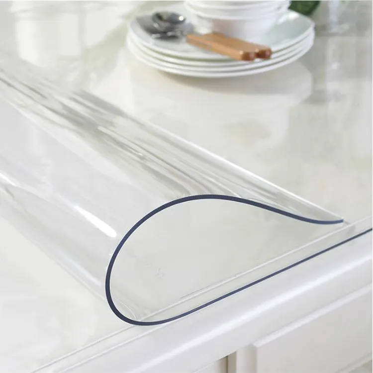 Nappe en plastique Pvc souple et personnalisable, pièces, imperméable, transparente, pour Table à manger, en rouleau