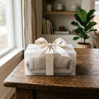 Boîte d'emballage en plastique mat rigide à fermeture à ruban personnalisée, élégante et plate, pour le transport de cadeaux textiles et d'écharpes