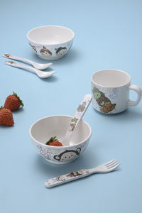 Cena della colazione scuola materna del tè del pomeriggio che serve per bambini articoli per bambini melamina colorata forchetta e cucchiaio Set di posate per bambini - Product Image 5
