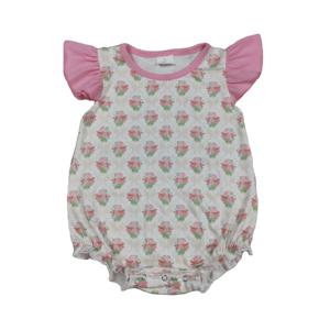 Conjunto de Ropa para Bebés Niñas RTS, Mono de Burbujas Informal para Bebés, Venta al por Mayor, Cierre de Cremallera, 95% Algodón, 5% Elastano, Tela de Lana Peinada - Product Image 1