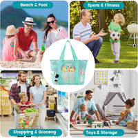 Bolsa de Playa JSBAG Primavera 2025, Directo de Fábrica, Logotipo Personalizado, Malla de Nailon, Impermeable, Resistente a la Arena, Múltiples Bolsillos, Cierre de Cremallera, Portátil