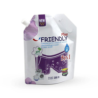 Pochette souple personnalisée de 1L avec bec verseur pour liquides, réutilisable, pour détergent, avec grands bouchons à vis, pochette pour compléments alimentaires