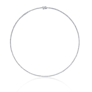 18K White/Rose/Yellow Gold Lab Diamond Tennis <b>Necklace</b> - Product Image 3
