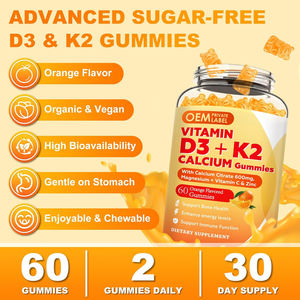 OEM ビタミンD3 K2 グミ（D3 10000IU、K2 200mcg配合）6 in 1 ビタミンDサプリメント（マグネシウム、亜鉛、カルシウム配合、骨と免疫の健康に） - Product Image 3