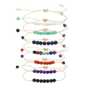 Nouveauté Bijoux de couple Bracelets de perles 4mm Pierre colorée Améthyste Oeil de tigre Pierre Fil de cuivre Chaîne <span class=keywords><strong>Bracelet</strong></span> pour femmes et hommes - Product Image 1