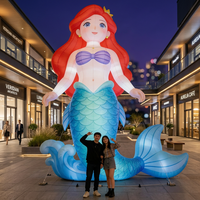 Sirène géante gonflable personnalisée et colorée pour la décoration des centres commerciaux