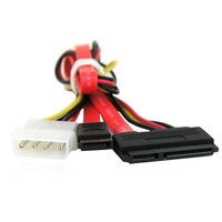 Customized 0.3 Meters SATA22P 7p+15P IDE Hard Drive Optical Drive Data Cable with PVC Material and Copper Conductor