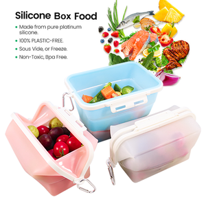 Sac alimentaire hermétique réutilisable en silicone, couvercle de conservation des aliments, sac sous vide auto-scellant, sac de conservation des aliments en silicone de qualité alimentaire - Product Image 6