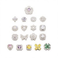 Perles intercalaires HP269 en or rempli 14K à haute résistance de couleur, avec fleurs papillon en oxyde de zirconium, à trou traversant, pour la fabrication de bijoux et bracelets DIY