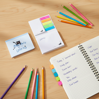 Meilleures ventes en gros de papeterie personnalisée : Blocs-notes adhésifs 2-en-1, autocollants adhésifs, blocs-notes en papier PET 5 couleurs