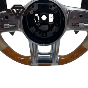 Volante Superior e Inferior de Madera de Durazno de Alta Calidad para Mercedes Benz W205 W213 W222 223Y Clase E G 809 AMG, Material de Cuero - Product Image 5