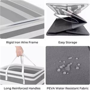 New Hot Sale Waterproof Fabric <b>Laundry</b> <b>Basket</b> Simple Clothes Sundries Storage Box <b>Foldable</b> Bag Large Capacity <b>Laundry</b> <b>Basket</b> - Product Image 5