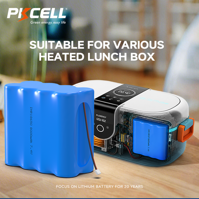 Factory Direct 7.4V 8000mAh Li-ion Battery Pack 18650 Rechargeable for Heating Lunch Box DC Plug OEM Fast Charging