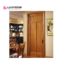 Porte en bois massif à arche avec fenêtre ronde, style luxe, design moderne, pour villas, en promotion