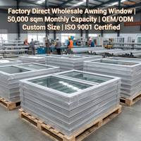 Ventana Abatible Superior de Aluminio al por Mayor de Fábrica, Doble Acristalamiento, Vidrio Templado, Insonorizada, Tamaño Personalizado, Exterior Comercial