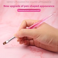 Nouvel ensemble de 13 pinceaux pour nail art en acrylique violet cristal, avec pinceaux carrés pour gel et stylos de dessin floral, fonctionnels
