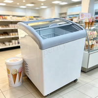 Congélateur horizontal moderne à refroidissement par air, grande capacité, armoire commerciale pour la vente de glaces et de bâtonnets glacés