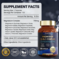 AIZHILIN Complejo de Vitaminas y Minerales 12 en 1, 700 mg de Magnesio (Glicinato, Citrato, Malato, Óxido, Taurato, Aspartato, Orotato) para Músculos