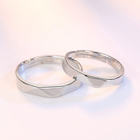 Couple de mariage anneaux pierres précieuses Bizuteria 925 argent plaqué bijoux fiançailles hommes femmes anneau Anillos bague réglable