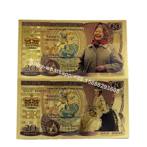 5 designs GBP Queen Elizabeth II Gold Banknote Silver Banknotes UK Twenty Pound Souvenir Gifts england collectibles