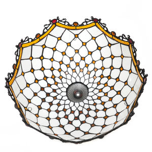 Tiffany Lampenschirm Ersatz 16 Zoll Buntglas Bernstein Perlen Lampenschirm Passend für Tischlampen Stehlampen Pendelleuchten Wohndekor - Product Image 4