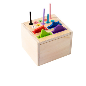 Cross-border CE Wooden Children's Montessori Multi-function Intelligence <b>Box</b> Shape CPC Coin <b>Box</b> Matching Game Education <b>Toy</b> Ages - Product Image 5
