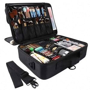 Free Sample <b>Makeup</b> Bag Travel Professional <b>Makeup</b> Train <b>Case</b> with Adjustable Strap <b>Makeup</b> Artist Box for Hair Curler Brush Set - Product Image 1
