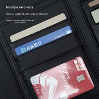 Carpeta de Archivos de Oficina Multifuncional de Cuero PU con Clip para Gerentes de Negocios, Tamaño A4, con Logotipo Personalizado, Calculadora y Bloc de Notas