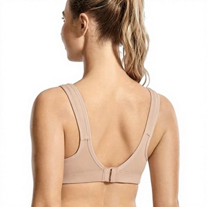 Soutien-gorge de sport WBeige à maintien élevé, avec coussinets amovibles, en maille respirante et extensible, absorbant les chocs, pour le yoga et le fitness, couleur unie - Product Image 2