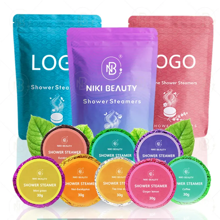 Özel etiket organik Vegan çevre dostu Relax lavanta nane tabletler aromaterapi duş vapur