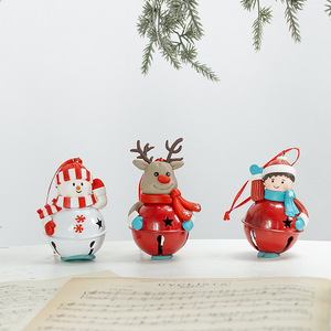 Adorno de campana de Navidad más vendido, colgante de Reno de 7,6 cm, campana de muñeco de nieve para decoración de árbol de Navidad - Product Image 1