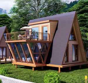 บ้านไม้สำเร็จรูปทรงสามเหลี่ยมสองชั้นแบบ A-Frame สไตล์โมเดิร์น เคลื่อนย้ายได้ เหมาะสำหรับ B&B ในป่าและรีสอร์ทแกลมปิ้ง - Product Image 4