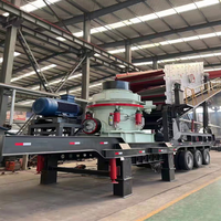 Concasseur à cône hydraulique portable automatique YINGKE fabriqué en Chine, capacité maximale de 200 t/h, machine de concassage mobile montée sur pneus