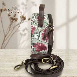 Boho Floral Crossbody <b>Backpack</b> Handmade Cotton Mini <b>Backpack</b> <b>Purse</b> Convertible Travel Bag Wholesale India - Product Image 3