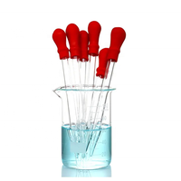 Pipettes compte-gouttes en verre de fabricant professionnel avec pipette Pasteur de verrerie de laboratoire en caoutchouc jaune