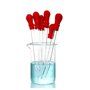 Fabricante profesional Pipetas cuentagotas de vidrio con caucho amarillo Cristalería de laboratorio Pipeta Pasteur - Product Image 5