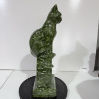Vente en gros de sculptures en cristal de jade Xiuyan, chat Mau égyptien, artisanat fait main de haute qualité, pour la guérison et la décoration