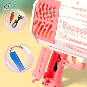 Chengji Juguetes para Exteriores, Máquina de Burbujas Eléctrica Automática, Pistola de Burbujas Automática Tipo Gatling Rosa con 88 Agujeros - Product Image 4