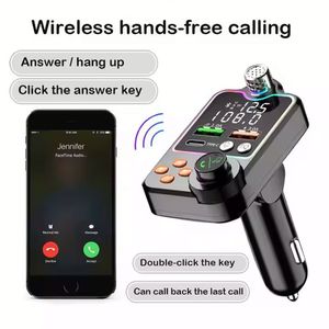 Car Wireless 5.0 FM Transmitter Quick Charge Key Bass <b>Mp3</b> <b>Player</b> Dual <b>USB</b> Display Audio <b>Player</b> Car Charger - Product Image 3